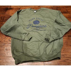 Heather Green "Farm Fresh Pumpkins" Medium Halloween Fall Sweatshirt NEW